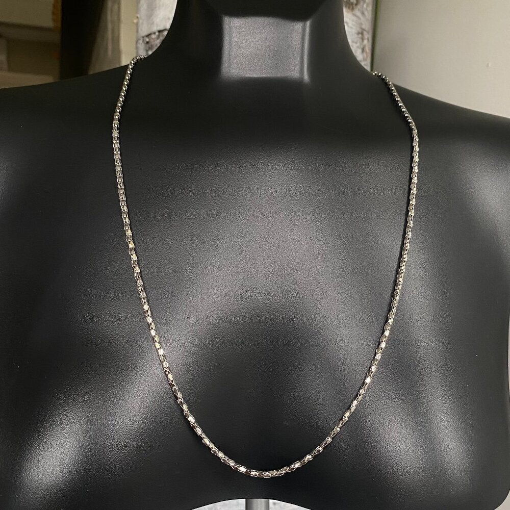 FAC Polished Silver Tone Rhodium Plated 26" Fancy Chain - Picture 2 of 6